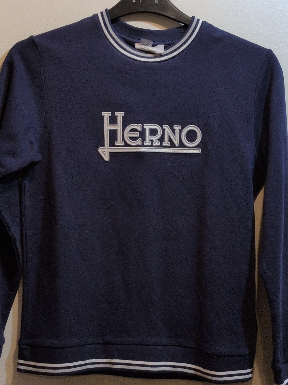 Herno Navy Logo Crewneck Sweatshirt for Kids